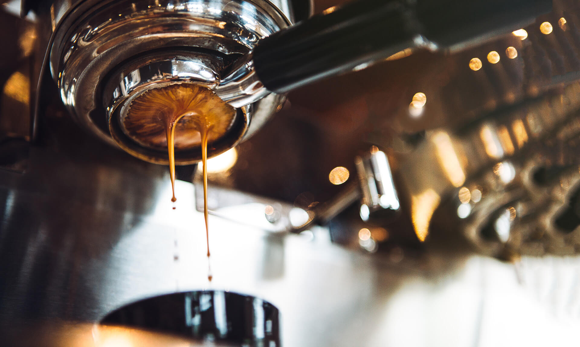 Espresso coffee machine brewing fresh coffee in perth